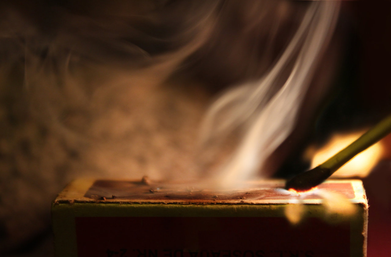 Burning match