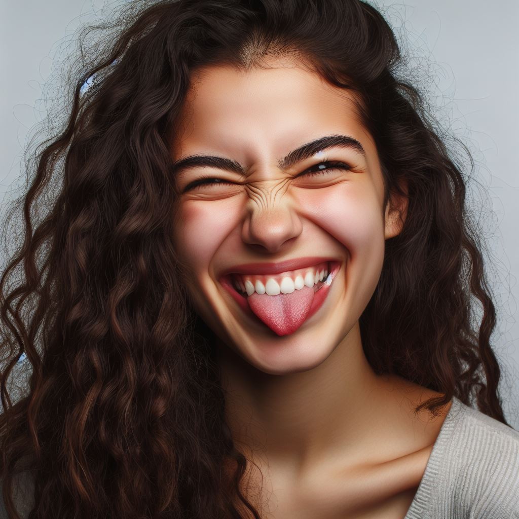 Une fille with a big big smile