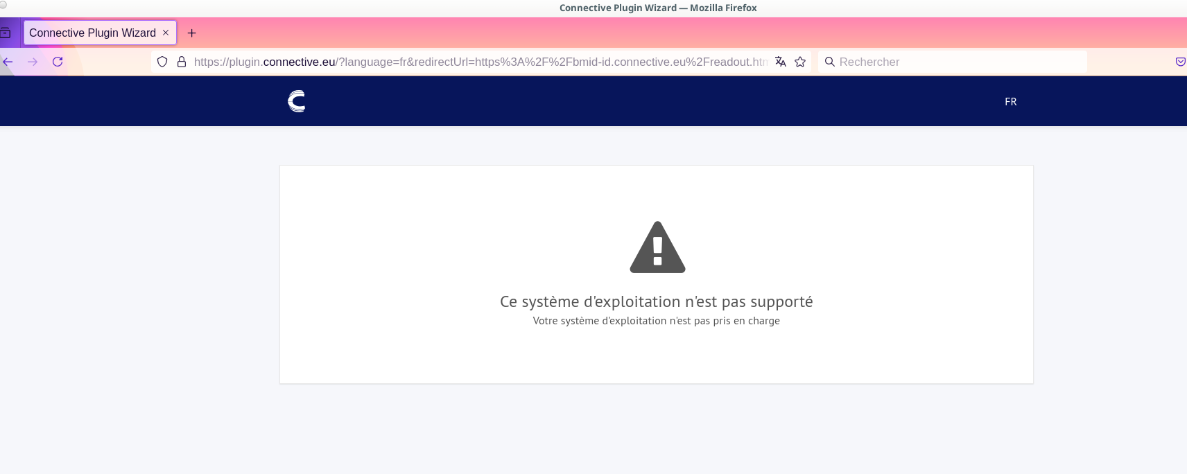 image du navigateur avec message d'erreur