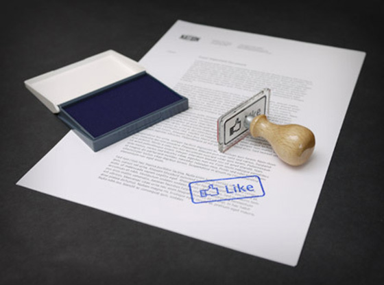 Facebook stamp 'Like'